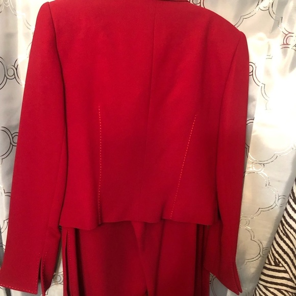 Cache size 12 sexy red formal suit wide leg flat front pants thigh high slit - Picture 5 of 11